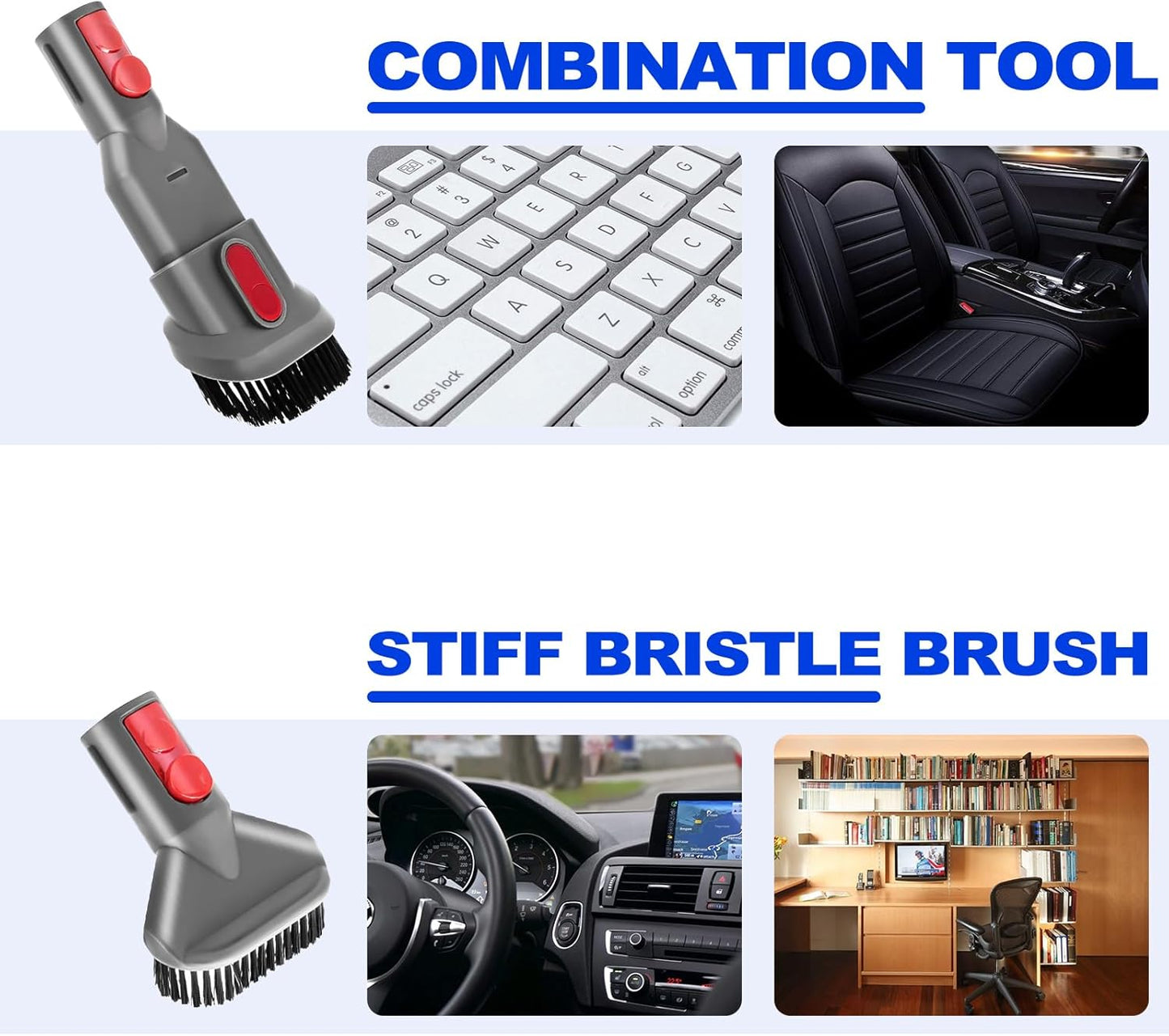 6 Pieces Vacuum Cleaner Accessories Compatible with Dyson V7 V8 V10 V11 V12 V15 Vacuum Attachment Kit Absolute Detect Cyclone Fluffy Mattress Outsize Cleaner Replacement Brush Tools