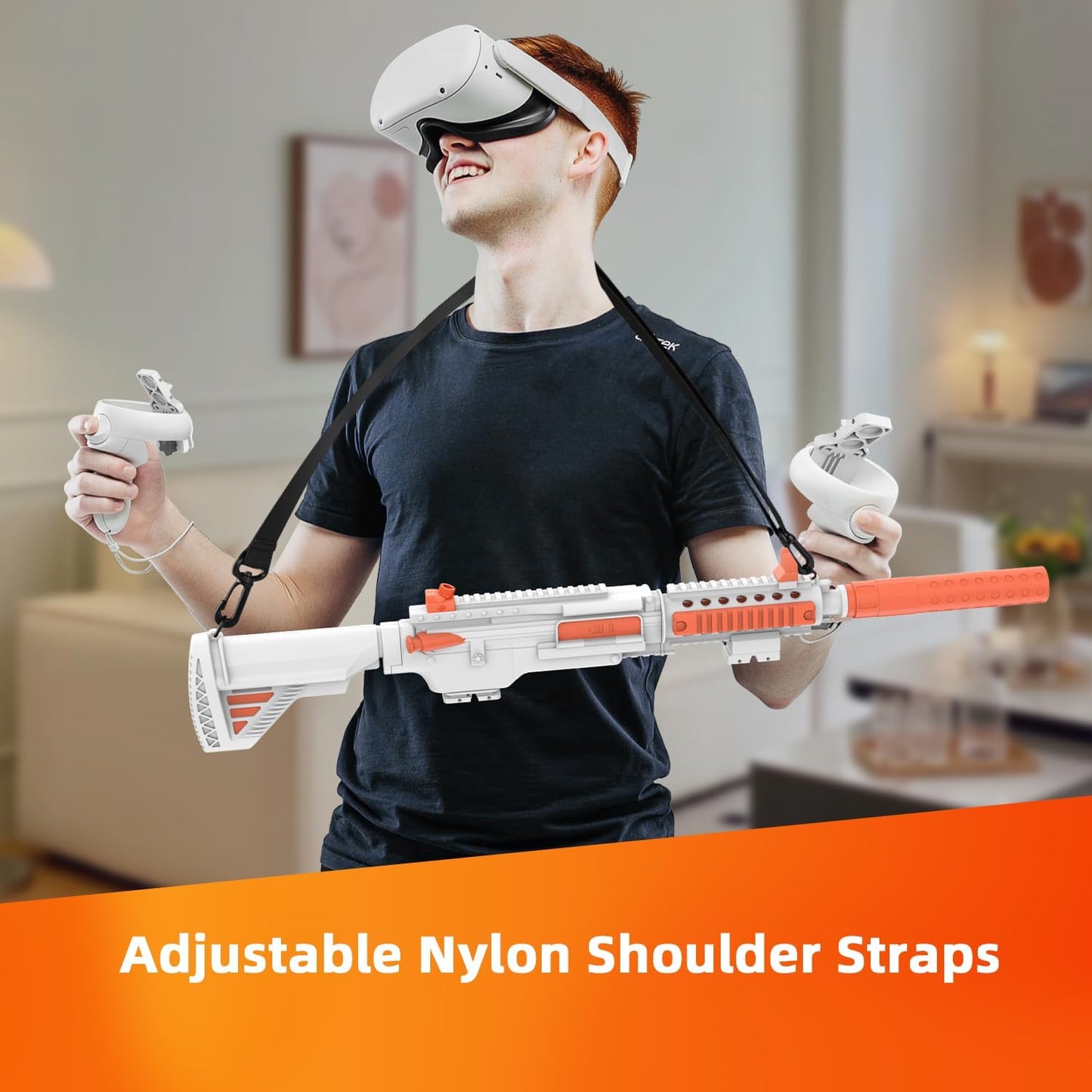 VR Handle Accessories for Meta Quest 2 & 3, Humanized Weighted Stock for Oculus Quest 3S, Enhance Control Feel, Realistic FPS Gaming Experience
