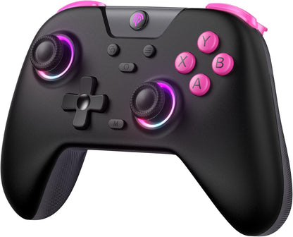 EasySMX X05 2.4g Wireless Gaming Controller for PC/Steam/iPhone/Android/Switch - Bluetooth Controller Gamepad with Hall Effect, RGB Lights and Turbo, Anti-Drift Controller