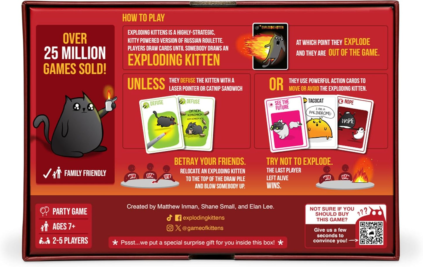 Exploding Kittens LLC - A Russian Roulette Card Game, Easy Family-Friendly Party Games - Card Games for Adults, Teens & early-stage - 2-5 Players
