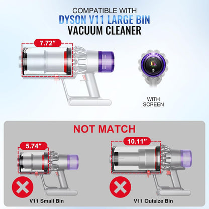 Upgraded Canister Compatible with Dyson V11 V15 SV14 SV15 SV22 Vacuum Cleaner Dust Bin, for Bin Part no. 970050-01 and Part no. 965443-01 with HEPA Filter