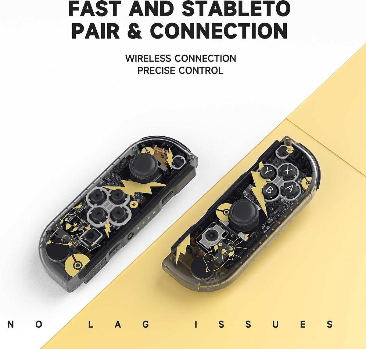 Wireless Game Controllers for Switch, Left and Right Replacement Controllers, Motion Control, Dual Vibration, Wake-Up Function, Ergonomic Grip
