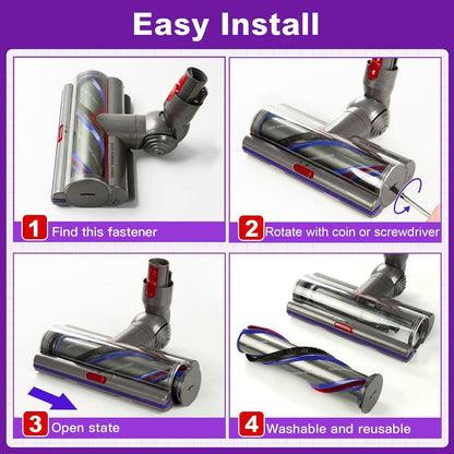 High Torque Brush Head Replacement Vacuum Attachment for Dyson V11 V15 V10 V8 V7,Vacumm Head with Anti-Tangle and Adjustable Suction Compatible with Dyson Parts NO. 970100-05 & 970100-04