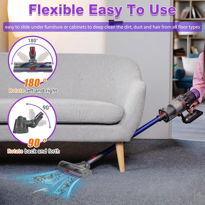 High Torque Brush Head Replacement Vacuum Attachment for Dyson V11 V15 V10 V8 V7,Vacumm Head with Anti-Tangle and Adjustable Suction Compatible with Dyson Parts NO. 970100-05 & 970100-04