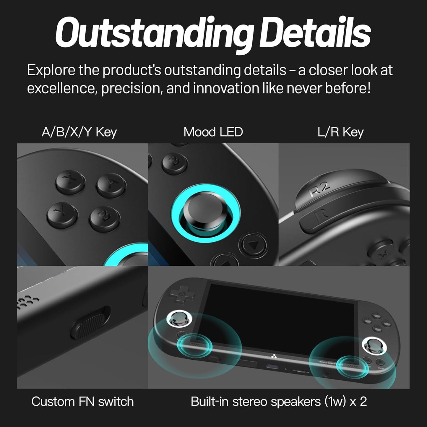 Trimui Smart Pro Retro handheld model, 5" IPS Screen Portable handheld model with 5000mAhBattery, Built in 128G TF Card &15000+ Games,Support WiFi Multiplayer Online Battle (Gray,128G)