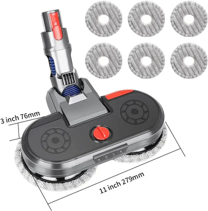 Hygieia Electric Mop Head Attachment for Dyson V7 V8 V10 V11 V15 (SV22) Cordless Vacuum Cleaners, 8X Washable Mop Pads Included, Accessories for Dyson Mop Head