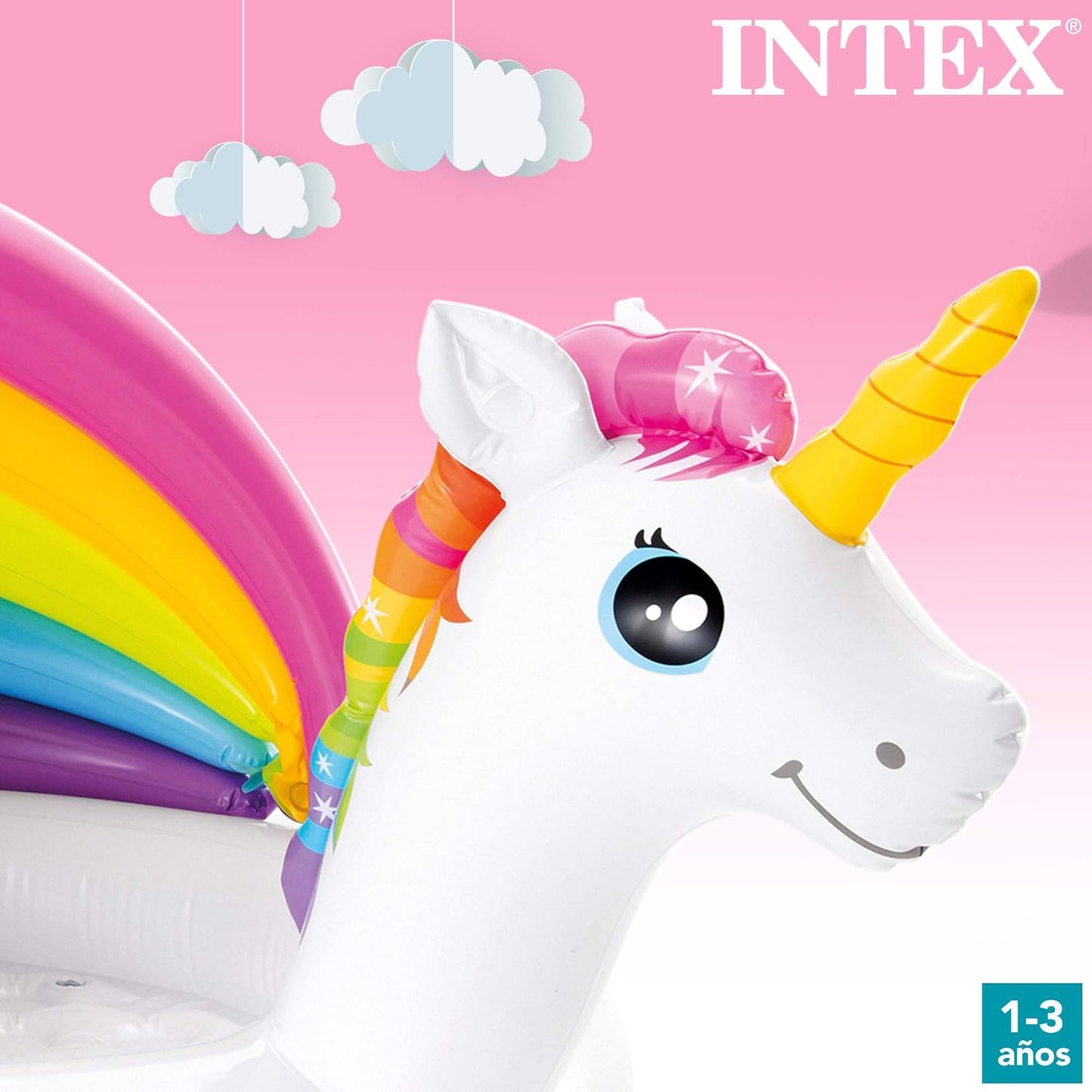 INTEX 57113NP - Unicorn Baby Pool, Ages 1-3, Size 1.27mx1.02mx69cm