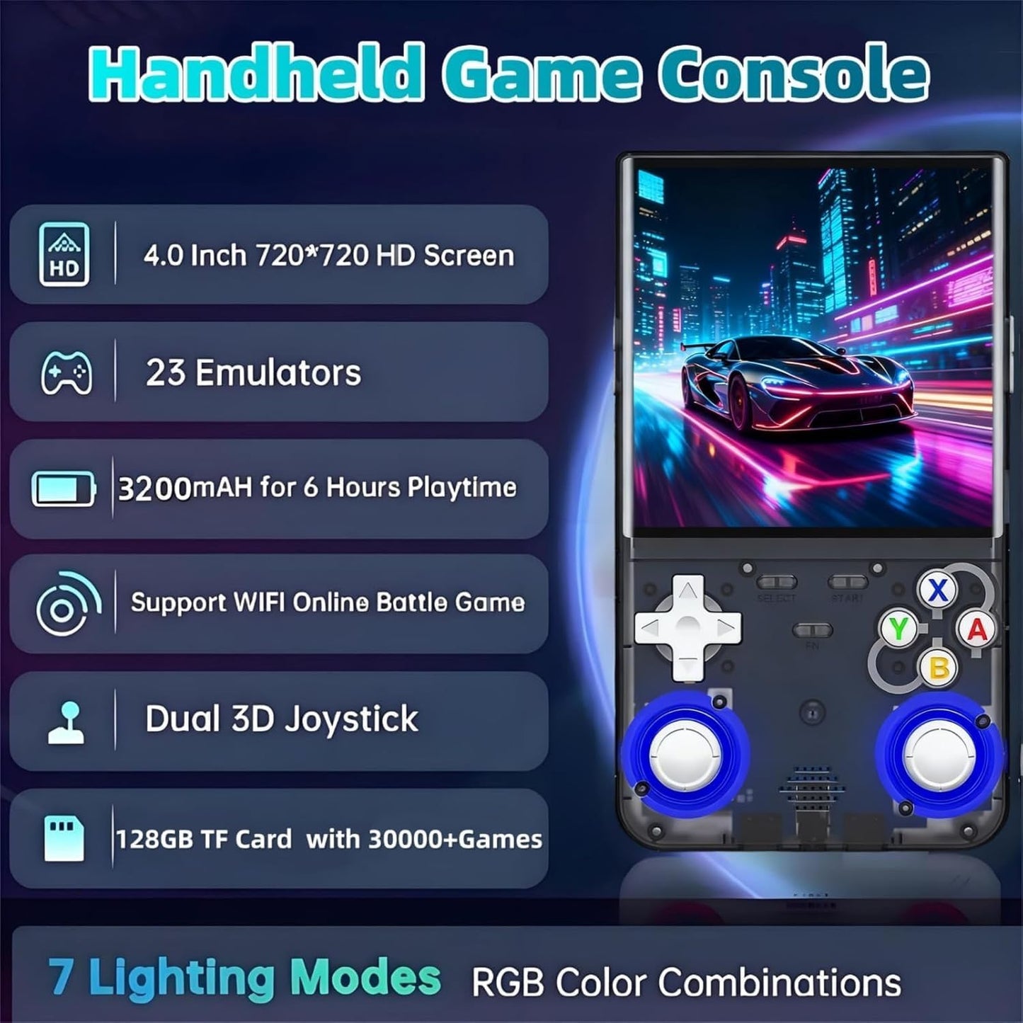 R36 Ultra Retro handheld model 2026 Model with 128GB, 4-Inch IPS Screen, Over 30K Retro Games Mini Video Games Handheld Console, Supports 23 Emulators, Linux-Based Retro handheld model (Black)