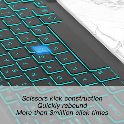 XIWMIX Ultra-Slim Wireless Bluetooth Keyboard - 7 Colors Backlit Universal Rechargeable Keyboard Compatible with iPad Pro/iPad Air/iPad 9.7/iPad 10.2/iPad mini and Other iOS Android Windows Devices