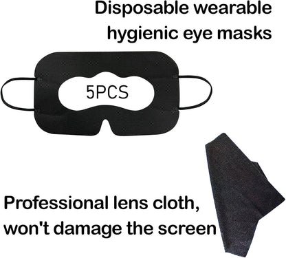 7 in 1 Silicone Cover Compatible with Meta/Oculus Quest 3 Accessories, VR Silicone Headset Controller Shell, Eyes, Face, Touch Controller Grip Case & Lens Cover-Black
