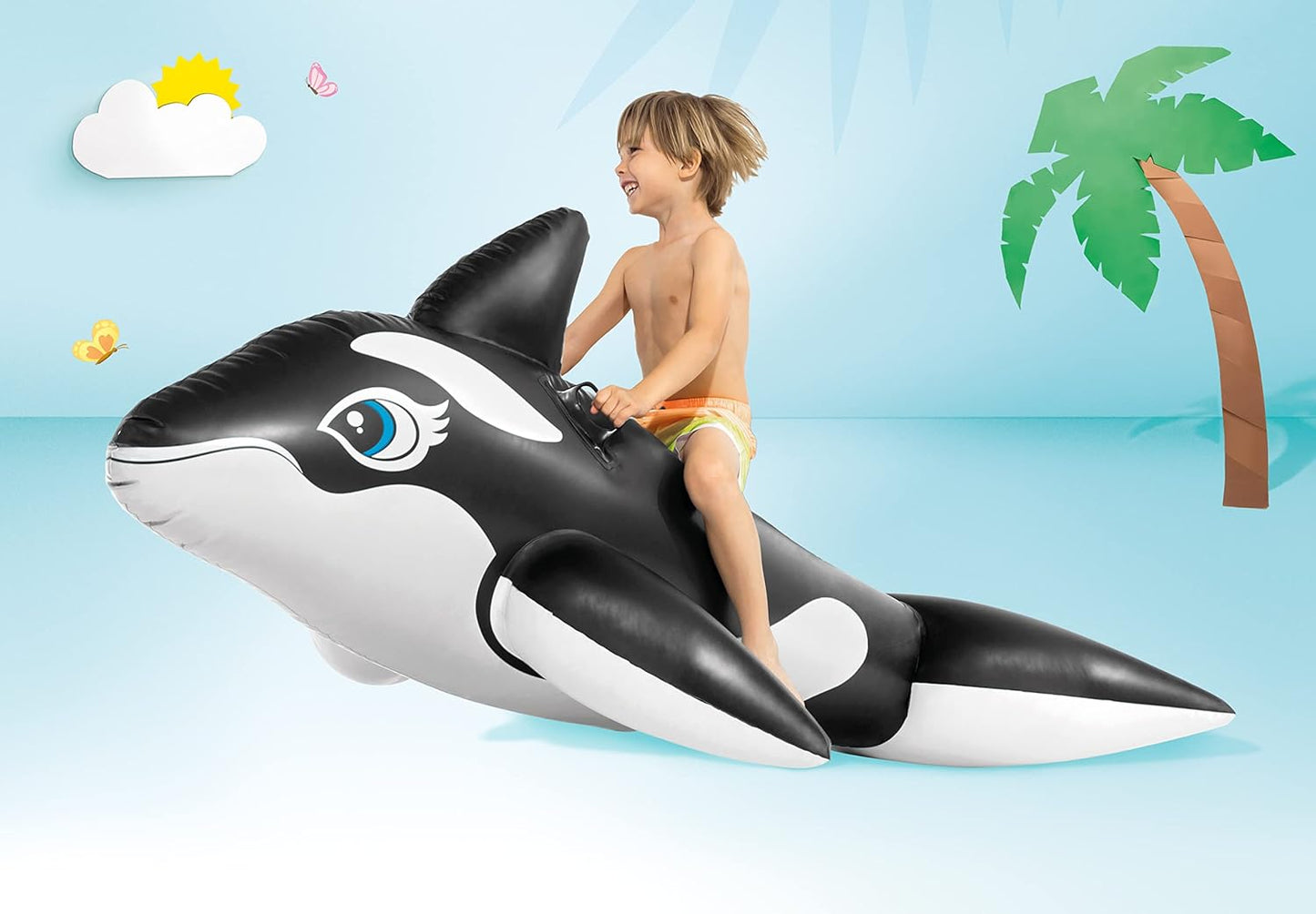 Intex Whale Inflatable Pool Ride-On, 76  X 47 , for Ages 3+