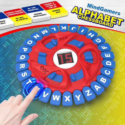 Fast-Paced Family Word Game with 15-Second Timer | 36 Category Cards, Portable 9‑Inch Board | Educational Word Challenge for early-stage & Adults | Fun Learning Toy for Home, Travel & Parties (Blue)