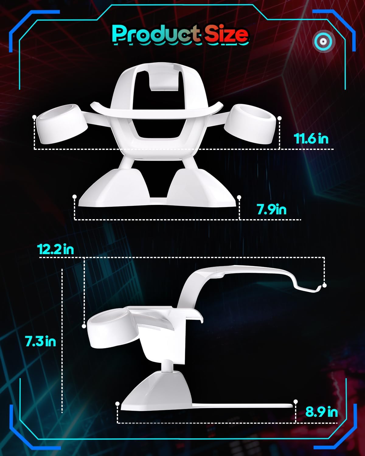 Stand for Meta Quest 2/ Oculus Quest 3, VR Stand Headset Display Holder Storage Accessories, Organizer Headsets & Touch Controllers, Great