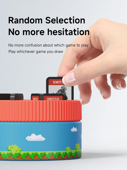 Hagibis Game Storage Case for Nintendo Switch, PS Vita, Rotating Game Card Case with 10 Card Slots, snap-fit Draw Card Portable Switch Game Cartridge Holder (Blue)