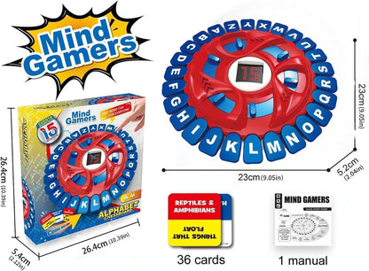 Fast-Paced Family Word Game with 15-Second Timer | 36 Category Cards, Portable 9‑Inch Board | Educational Word Challenge for early-stage & Adults | Fun Learning Toy for Home, Travel & Parties (Blue)