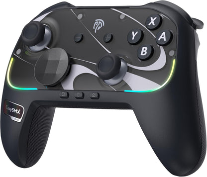 EasySMX S10 Controller for Switch 2/ Switch/PC-One Key Wake-up, TMR Anti-Drift Joystick, Mechanical Buttons, 6 Axis Gyro, Bluetooth Switch Controller with RGB & Swappable D-Pad