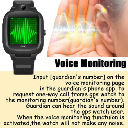 Kids 4G GPS Smart Watch, Waterproof Phone Smartwatch, Worldwide Real-time Tracking Video Phone Call Camera SOS Alarm Geo-Fence Touch Screen Pedometer Anti-Lost GPS Tracker Watch for Birthday Gift