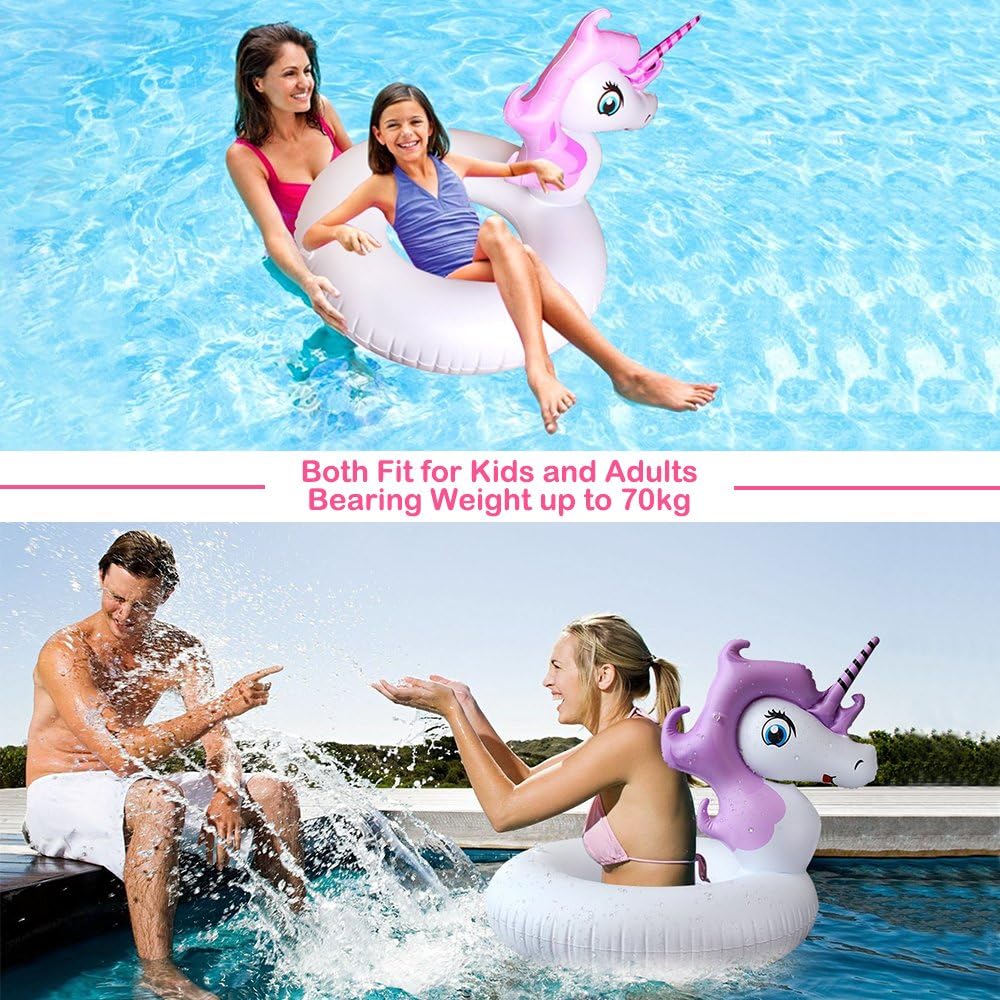 Unicorn Pool Float, Pool Floats for Kids Inflatable Unicorn Float for Pool Kids Floaties Swim Rings Summer Toys for 5 10 Year Old Girls Boys Toddlers Child Floating Tubes