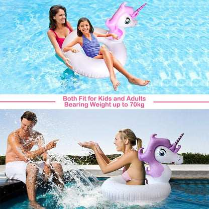 Unicorn Pool Float, Pool Floats for Kids Inflatable Unicorn Float for Pool Kids Floaties Swim Rings Summer Toys for 5 10 Year Old Girls Boys Toddlers Child Floating Tubes