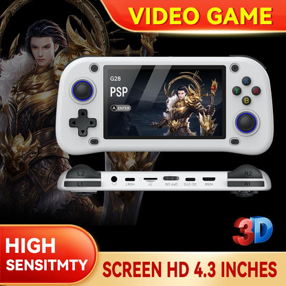 2025 New Retro handheld model,Portable Handheld Video handheld model ，4.3 inch IPS Screen with 64GB Card 15000 Games,20+ emulators& Linux System (White, 64)
