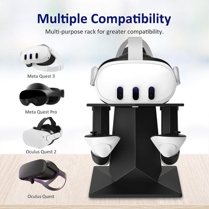 OKCSC VR Headset Rack,VR Desktop Monitor Storage Stand for Oculus Quest / Quest2 /Meta Quest 3/Meta Quest Pro Virtual Reality Headset and Grip Desktop Stand Storage Holder Black