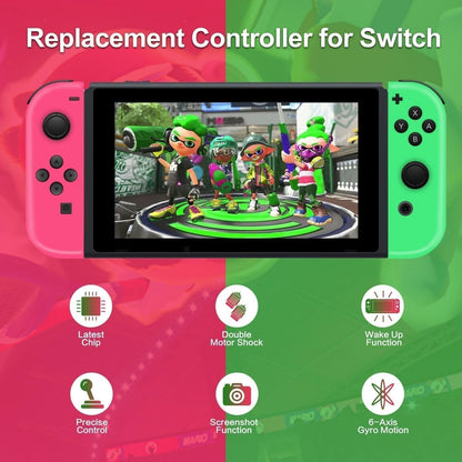 Wireless Controller Compatible with Nintendo Switch, Left & Right Game Controllers with Dual Vibration, Motion Control & Wake-Up Function