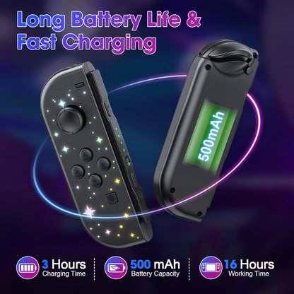 Wireless Left & Right Controllers Compatible with Nintendo Switch, Motion Control, Dual Vibration & Wake-Up Function (Gold)
