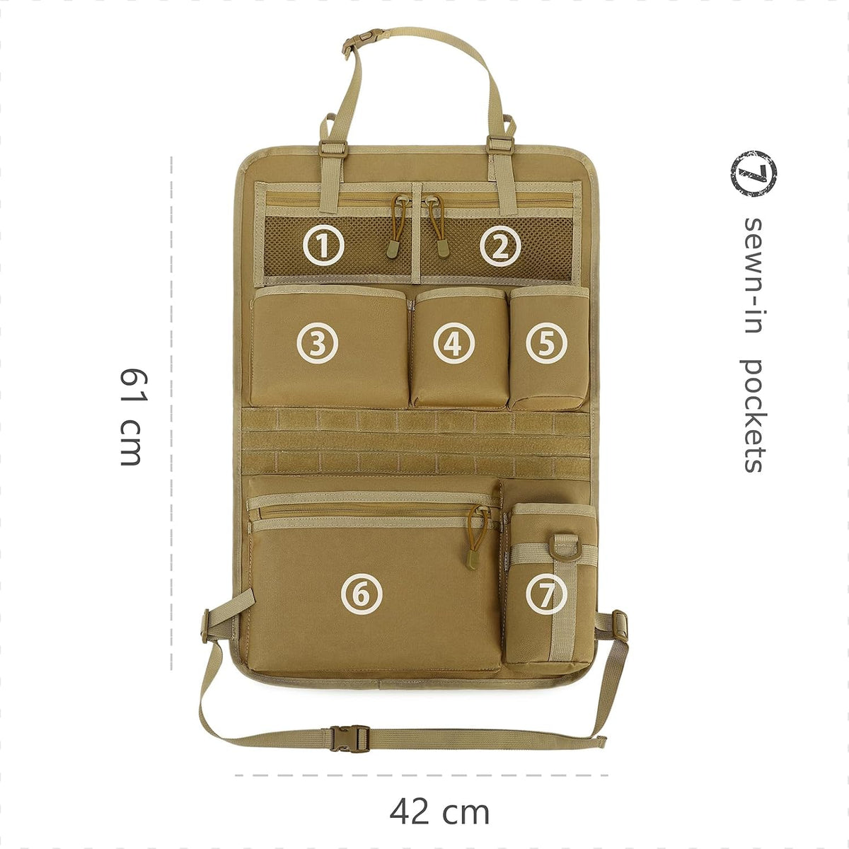 Tactical Car Back Seat Organiser, Back of Car Seat Storage Organizer for SUV/Truck/Sedan (Style V)