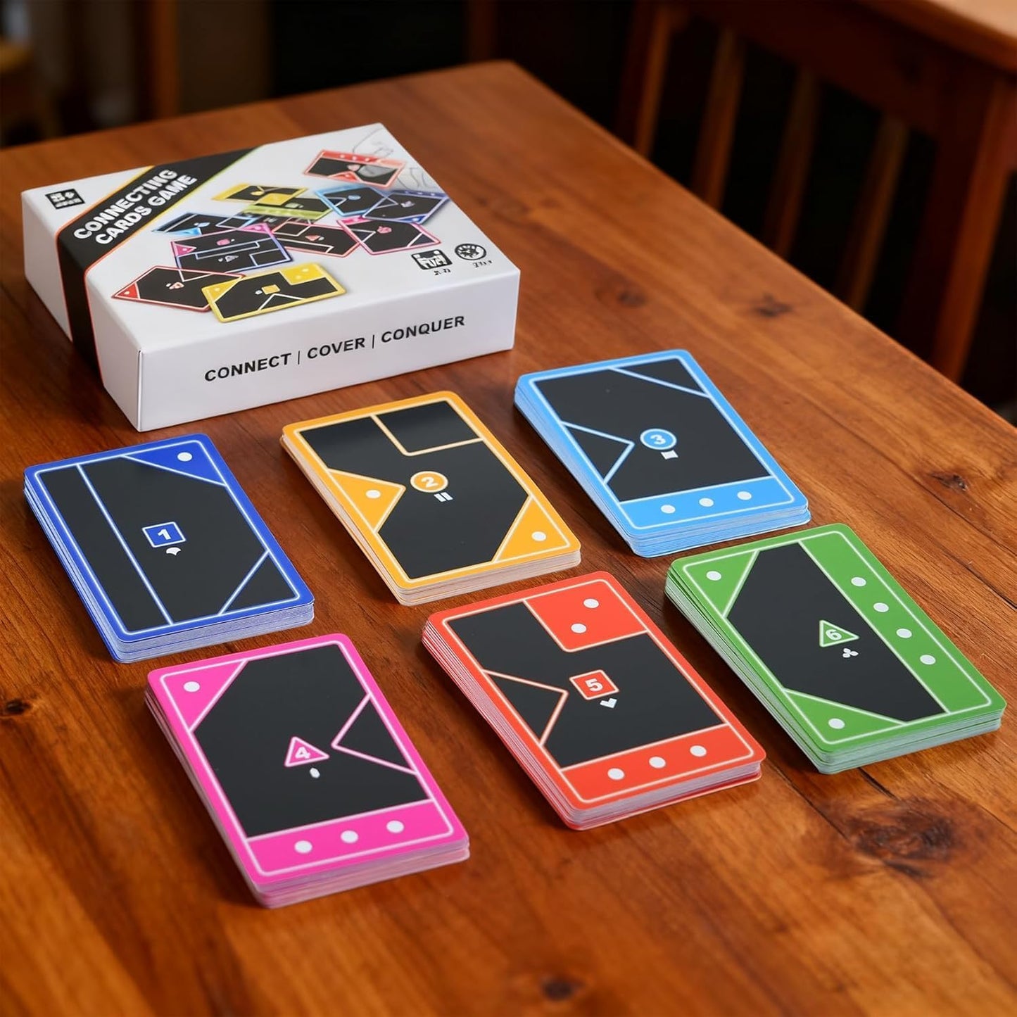 Shape Clash Strategy Card Game for Adults – Fast-Paced Shape Matching Tabletop Battle | Dynamic Board, Cover & Conquer | 2+ Players | Perfect for Game Nights & Parties