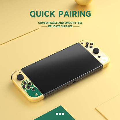 Wireless Game Controllers for Switch Series Console, Left and Right Joypad Set with Motion Control, Dual Vibration, Wake Up Function, Rechargeable Bluetooth Gamepad (Gold)