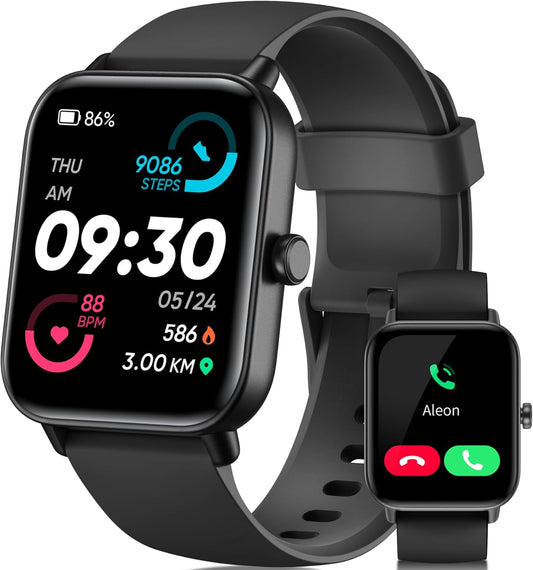 Smart Watch for Men Women with Bluetooth Call, Alexa Built-in, 1.8 Inch DIY Dial Fitness Tracker with Heart Rate Sleep Monitor 100 Sports Modes IP68 Waterproof Smartwatch for Android iOS