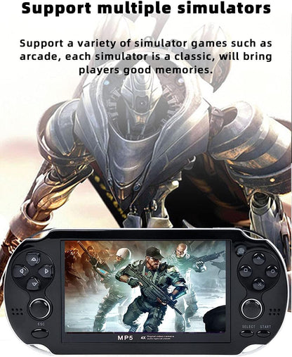 CZT handheld model 4.3 inch Double Joystick 8GB Build in 2200 Retro Game Video handheld model Arcade Multiple Emulator Mini Portable Game Player MP3/4 TV Out Gifts for early-stageren/Men(Black)