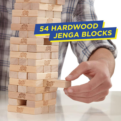 Jenga Game - Classic Strategy Games with Wooden Blocks - 1 or More Players - Board Games - Ages 6+