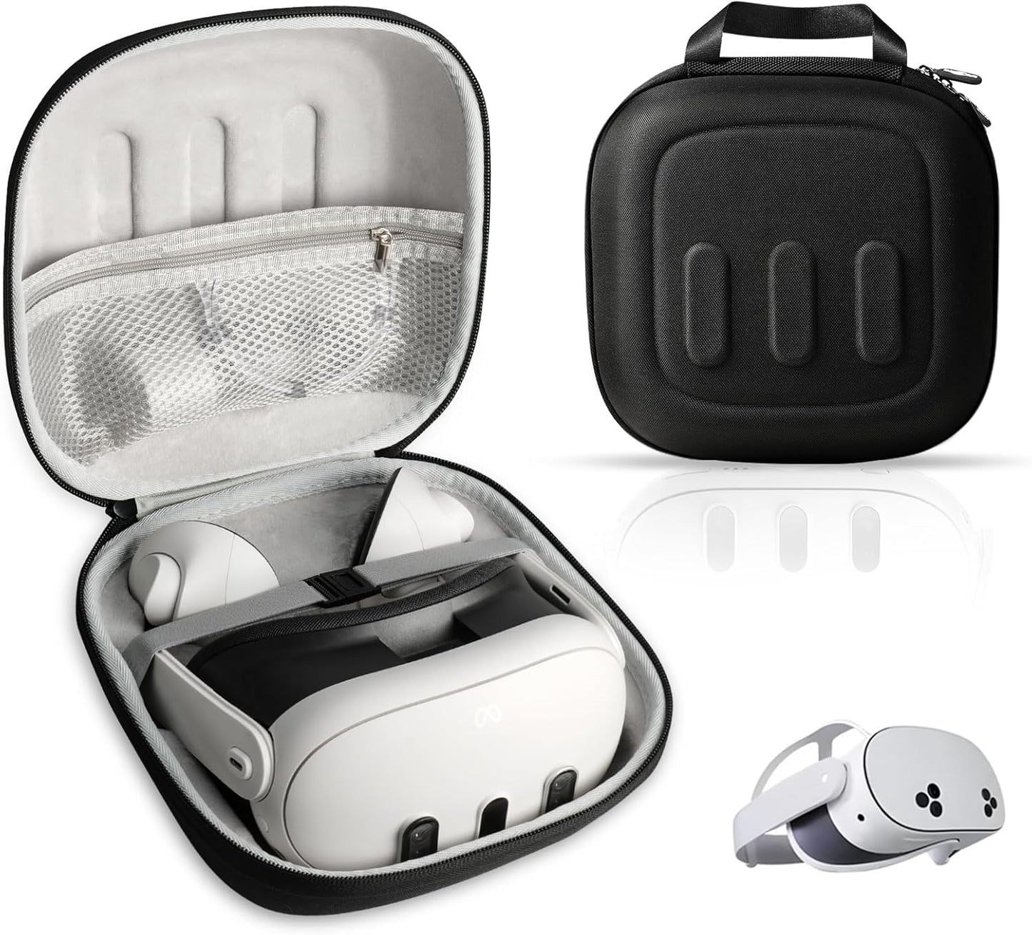 OPTOSLON Q3S Hard Carrying Case for Meta Quest 3/Quest 3S VR Headset, Touch Controller, Original Fabric Strap & Accessories, Ideal for Travel & Home Storage with Comfort Protection