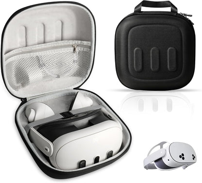 OPTOSLON Q3S Hard Carrying Case for Meta Quest 3/Quest 3S VR Headset, Touch Controller, Original Fabric Strap & Accessories, Ideal for Travel & Home Storage with Comfort Protection