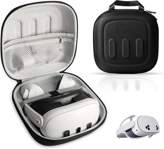 OPTOSLON Q3S Hard Carrying Case for Meta Quest 3/Quest 3S VR Headset, Touch Controller, Original Fabric Strap & Accessories, Ideal for Travel & Home Storage with Comfort Protection