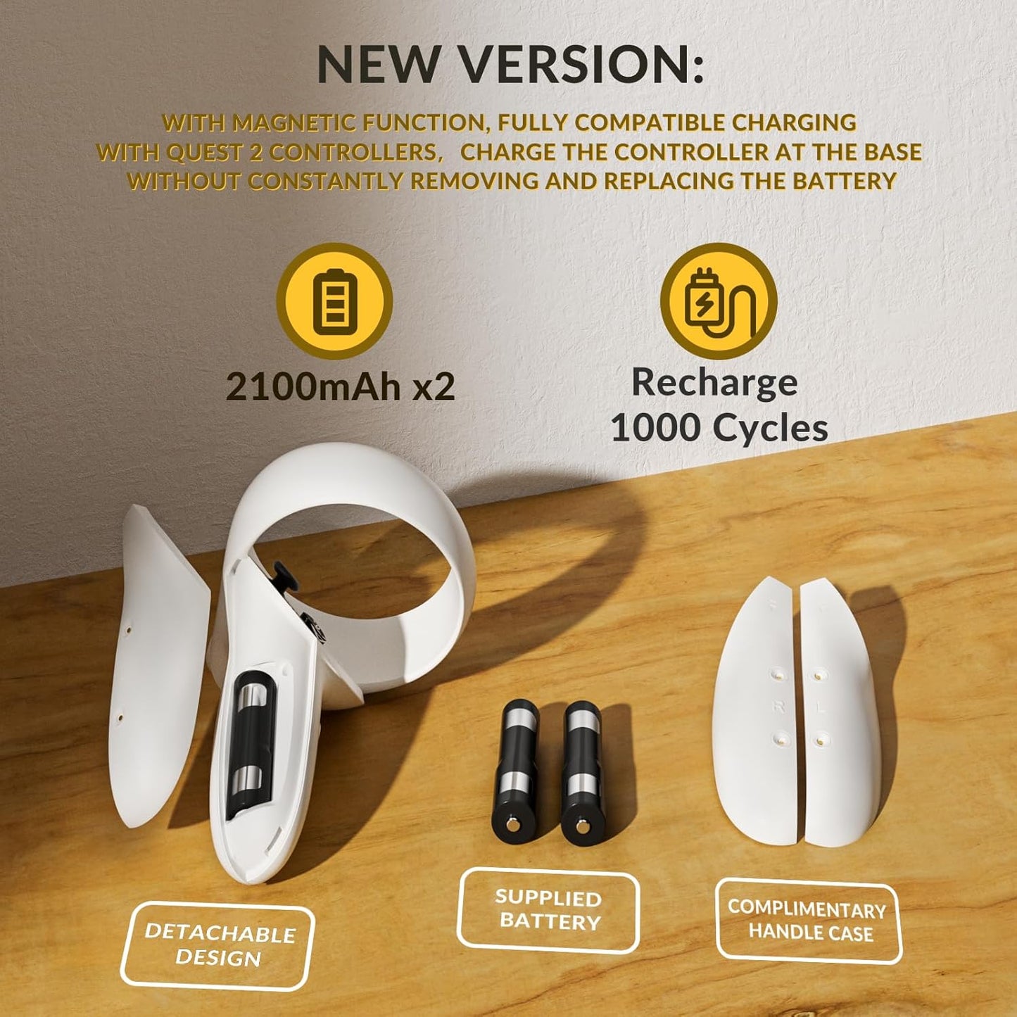 Oculus Quest 2 Charging Dock, Meta Quest 2 VR Headset and Controllers, Includes 2 x 2100mAh Rechargeable Batteries, USB-C Charger and Data Cable, Features LED Indicator Lights