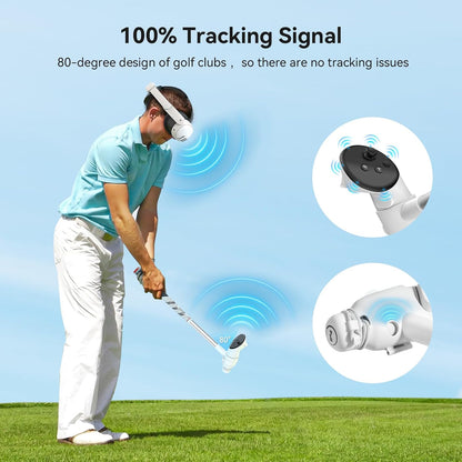 AMVR Golf Club Attachment Compatible with Meta/Oculus Quest 3S/Quest 3, Non-Slip VR Golf Handle Grip for Golf (VR Golf Club)
