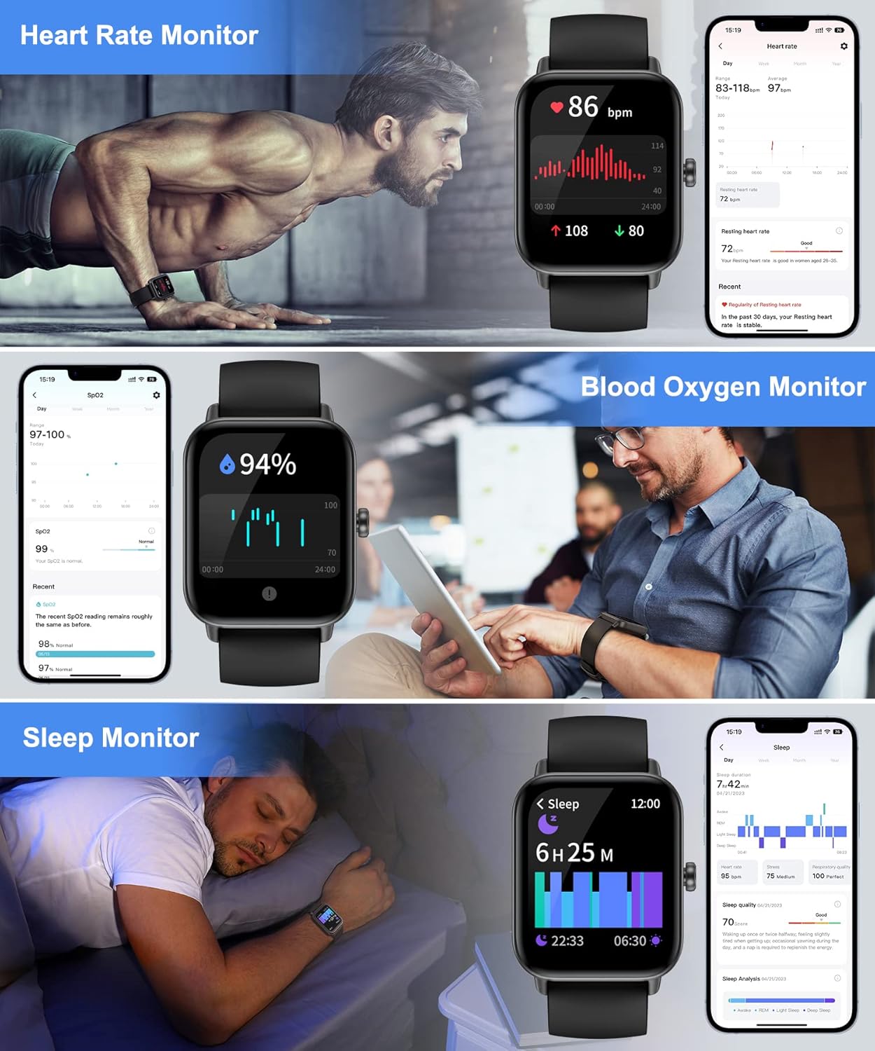Smart Watch for Men Women with Bluetooth Call, Alexa Built-in, 1.8 Inch DIY Dial Fitness Tracker with Heart Rate Sleep Monitor 100 Sports Modes IP68 Waterproof Smartwatch for Android iOS