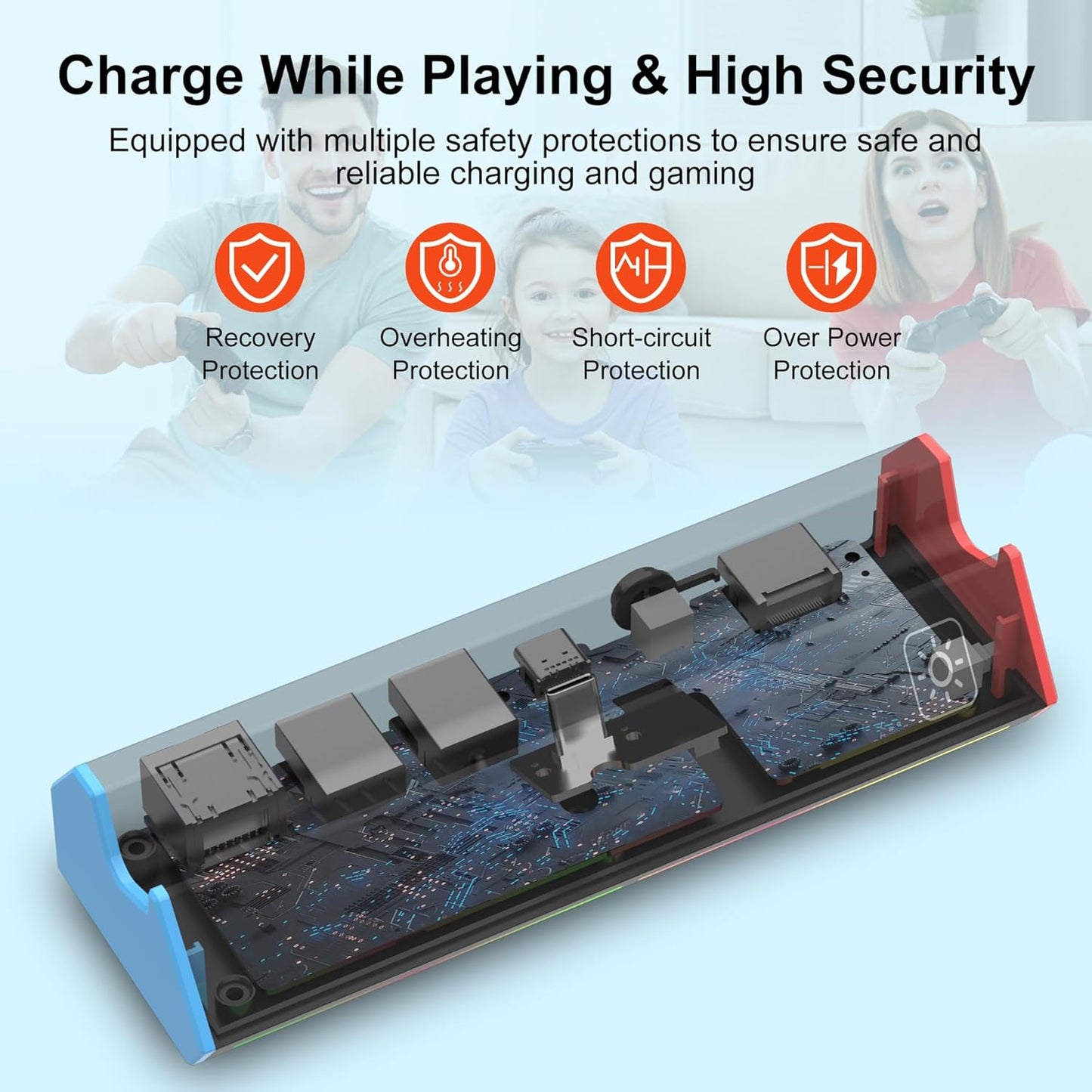 ZONEY Switch TV Dock with 1000Mbps Ethernet LAN Port/4K HDMI Port, Portable Switch Docking Station for Nintendo Switch/Switch OLED, Replacement Official Switch Dock Base Stand (Black with LAN Port)