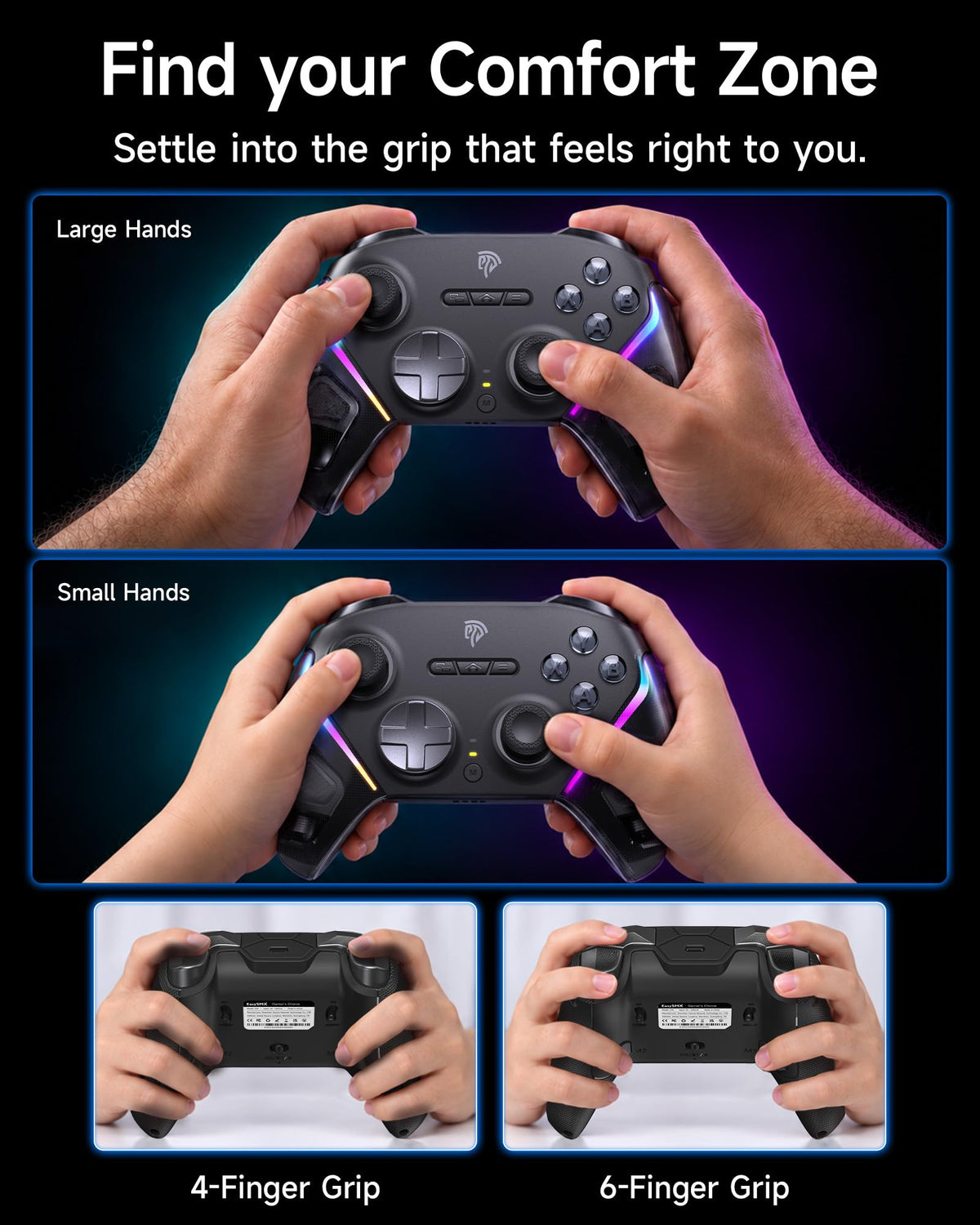 Wireless Game Controller for PC, Switch and Android, Bluetooth Gaming Gamepad, Ergonomic Grip, Responsive Controls and Precision Joystick