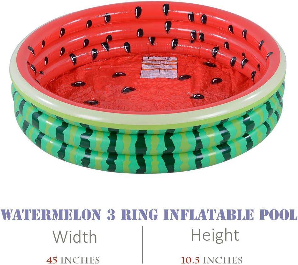 Kiddie Pool, Watermelon Hamburger Ice Cream Inflatable Pool, Water Pool in Summer, Pit Ball Pool of 45 Inches