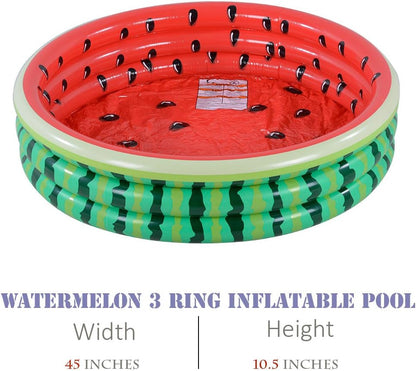 Kiddie Pool, Watermelon Hamburger Ice Cream Inflatable Pool, Water Pool in Summer, Pit Ball Pool of 45 Inches