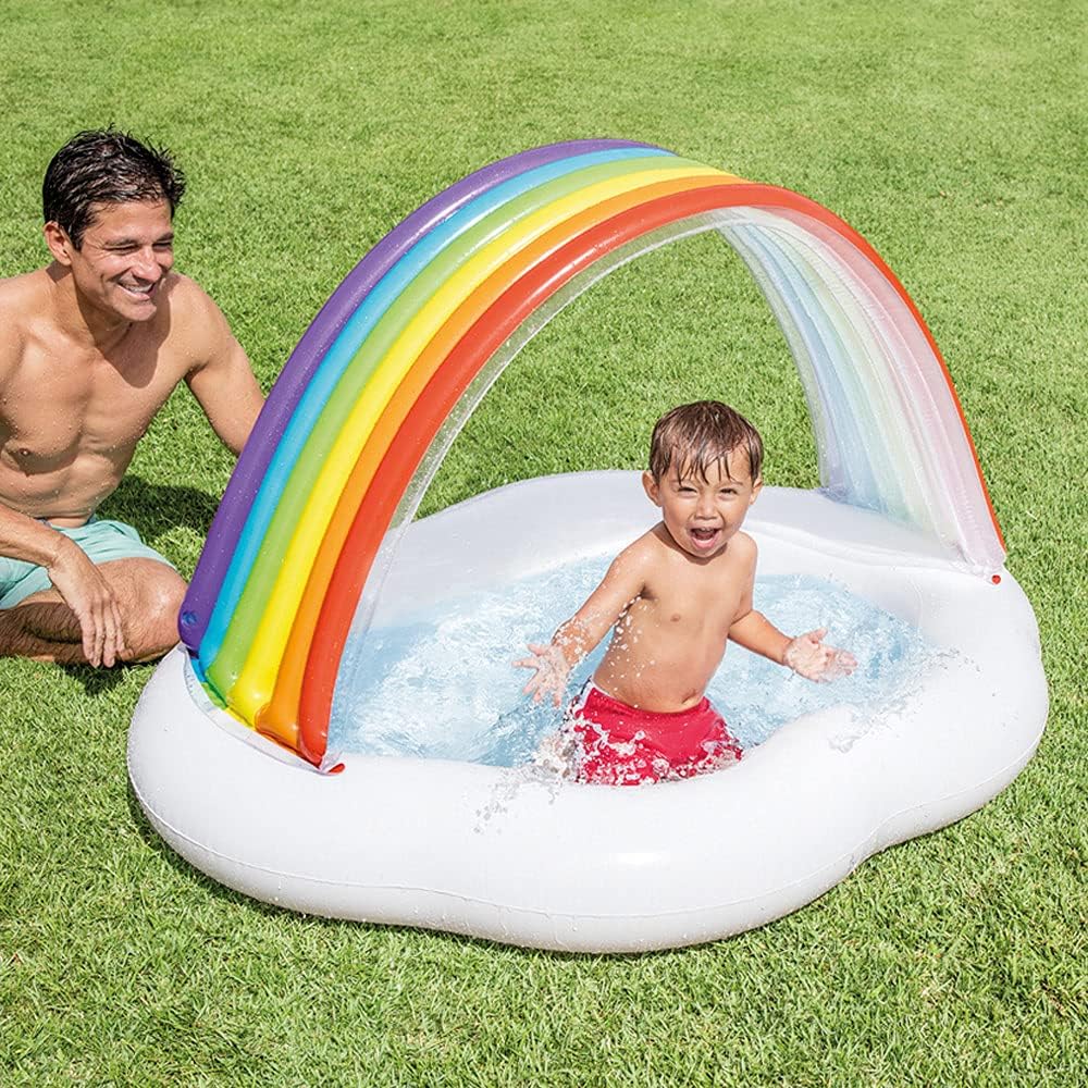 Intex 57141 RAINBOW CLOUD BABY POOL, Assorted, 142 x 119 x 84 Cm