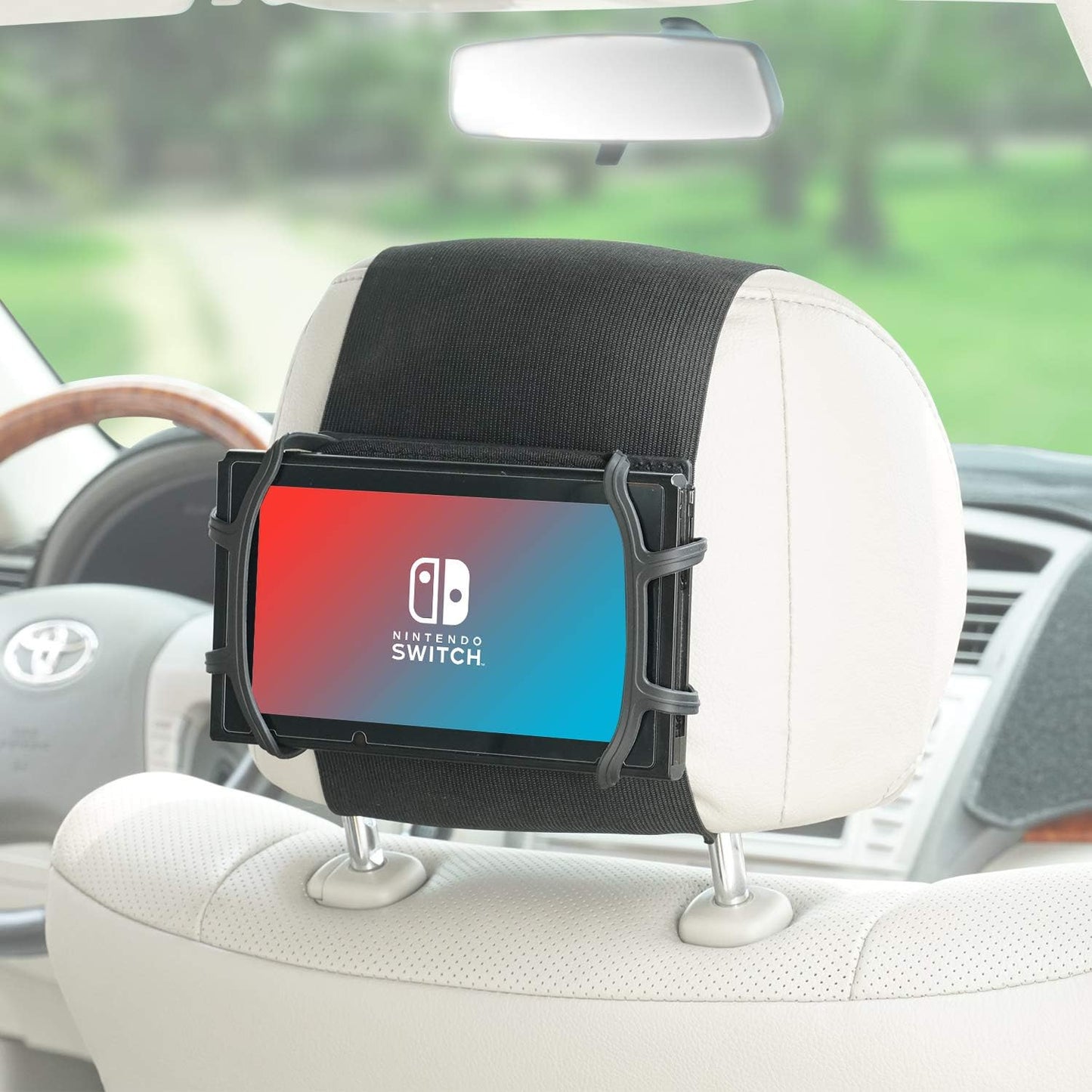 TFY Car Headrest Mount Silicon Holder for Game Machine Nintendo Switch and Other Tablets