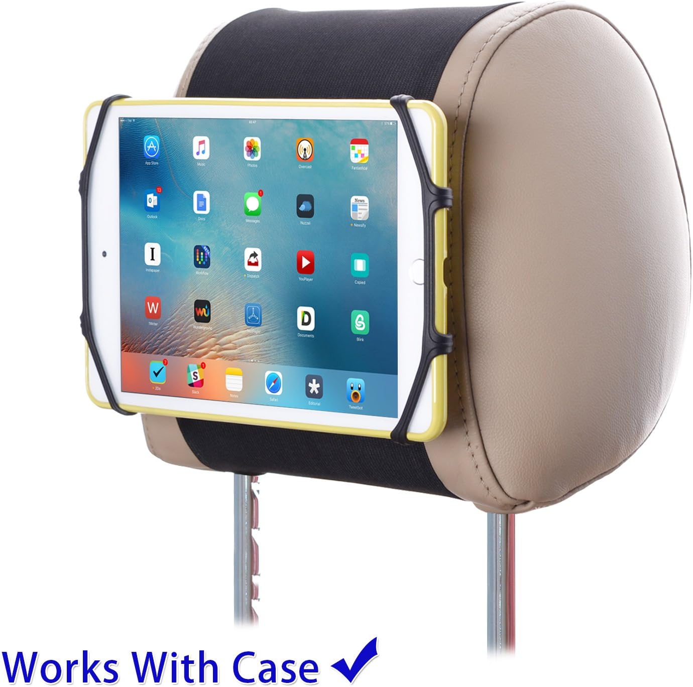 TFY Car Headrest Mount Silicon Holder for Game Machine Nintendo Switch and Other Tablets