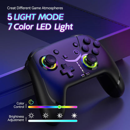 Switch Controller, Wireless Pro Controller for Nintendo Switch 2/Switch/Lite/OLED, Bluetooth controllers Compatible with iPhone/Mac/iPad/iOS/Android/Phone/PC/Steam and TV with Programming/RGB4