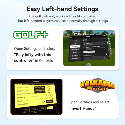 AMVR Golf Club Attachment Compatible with Meta/Oculus Quest 3S/Quest 3, Non-Slip VR Golf Handle Grip for Golf (VR Golf Club)