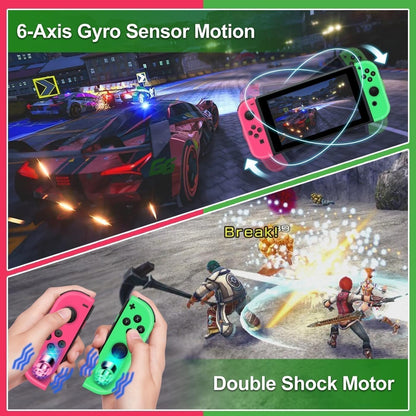 Wireless Controller Compatible with Nintendo Switch, Left & Right Game Controllers with Dual Vibration, Motion Control & Wake-Up Function