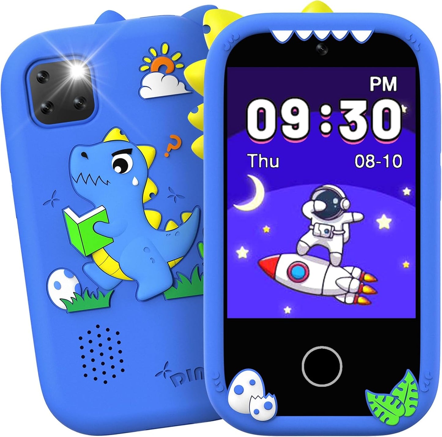 Mgaolo Kids Phone Smartphone Toy, 2.8" Touchscreen Smart Phone, Toddler Educational Learning Gift for Boys Girls Age 3-8, Games, Dual Cameras, Music Video Player, Christmas Birthday Present (Blue)